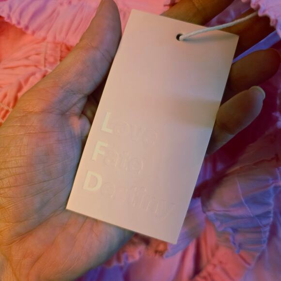 LFD pink smocked top tiered maxi dress nwt prairecore size medium - Picture 7 of 8